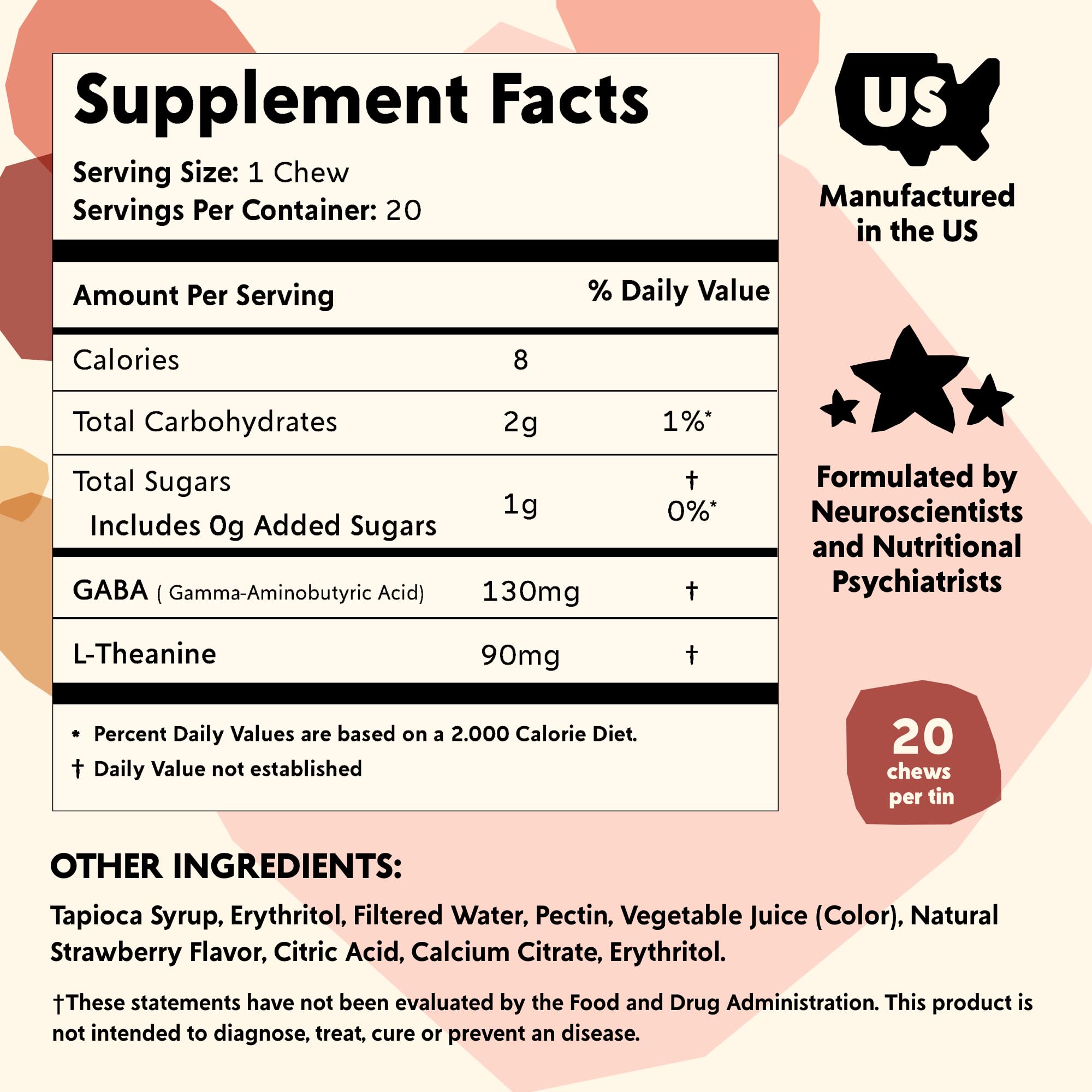 PYM Berry Mood Chews gummy texture highlighting natural strawberry flavor and calming potential