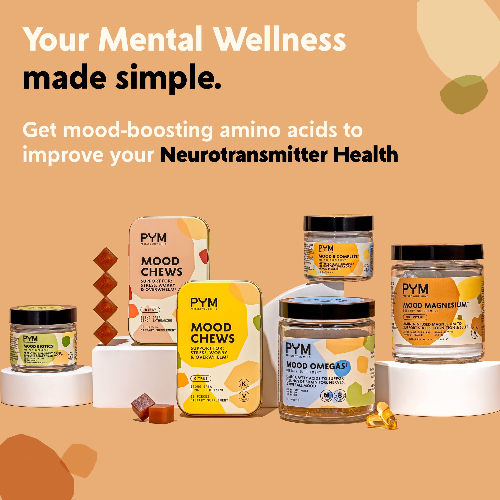 PYM Berry Mood Chews two-chew serving idea for on-the-go stress management