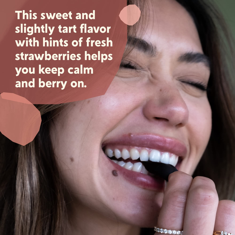 USA-made badge and clean ingredient list on PYM Berry Mood Chews.