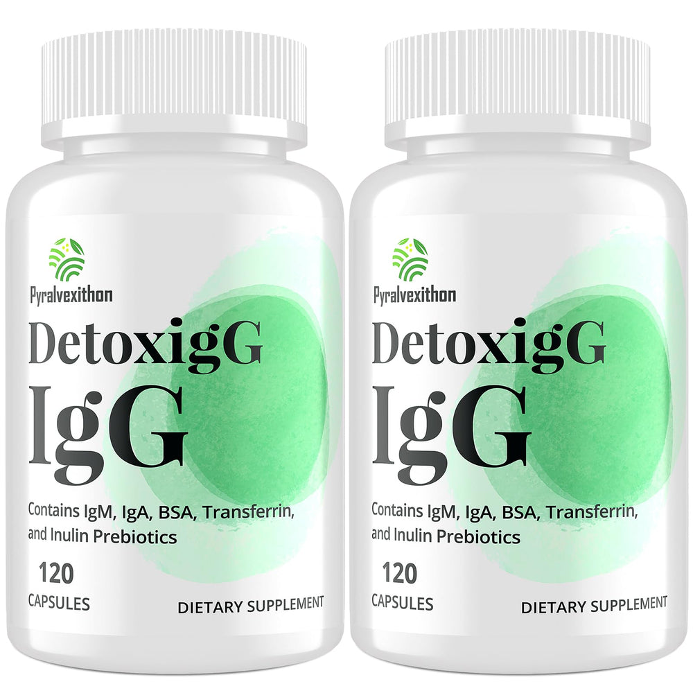 Pyralvexithon IgG capsules in a bottle for potential immune support.