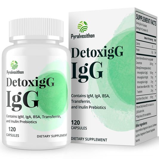 Pyralvexithon IgG concentration bottle showing high IgG content for daily nutrition.