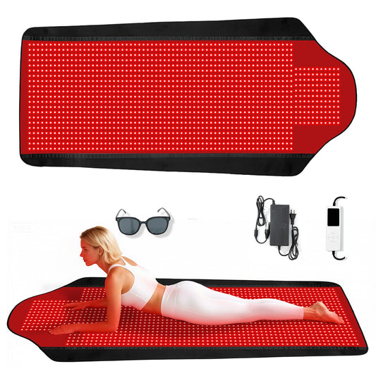 PZJDSR full-body red light therapy mat front view for comprehensive coverage.