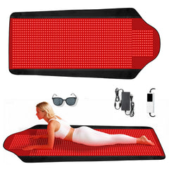 PZJDSR full-body red light therapy mat front view for comprehensive coverage.