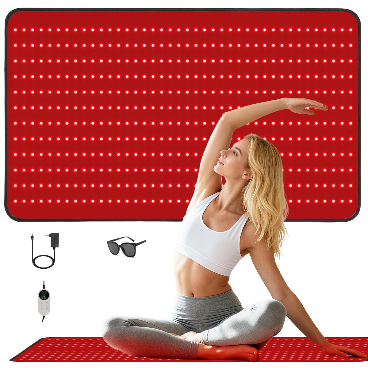 PZJDSR red light therapy mat with full back coverage for relaxing warmth.