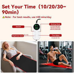 PZJDSR red light therapy mat supports knees and joints relaxation.