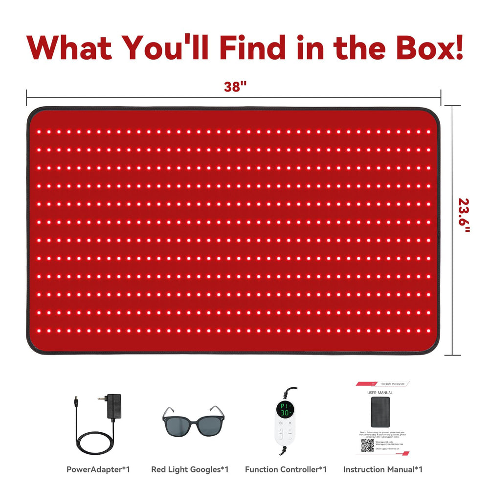 PZJDSR red light therapy mat leather and neoprene cover for durability.