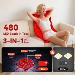 PZJDSR red light therapy mat focuses on shoulders for soothing tension relief.
