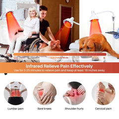 QAIHOE infrared therapy lamp packaging includes remote, installation kit, and manual