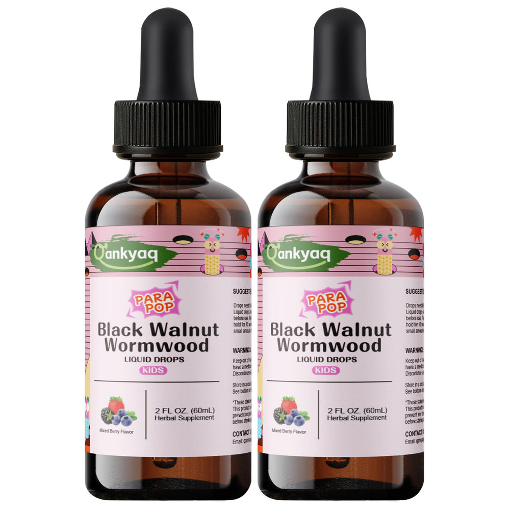 Q'ankyaq Kid Detox bottle pour showcases gentle routine.