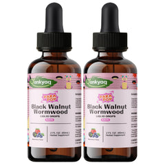 Q'ankyaq Kid Detox bottle pour showcases gentle routine.