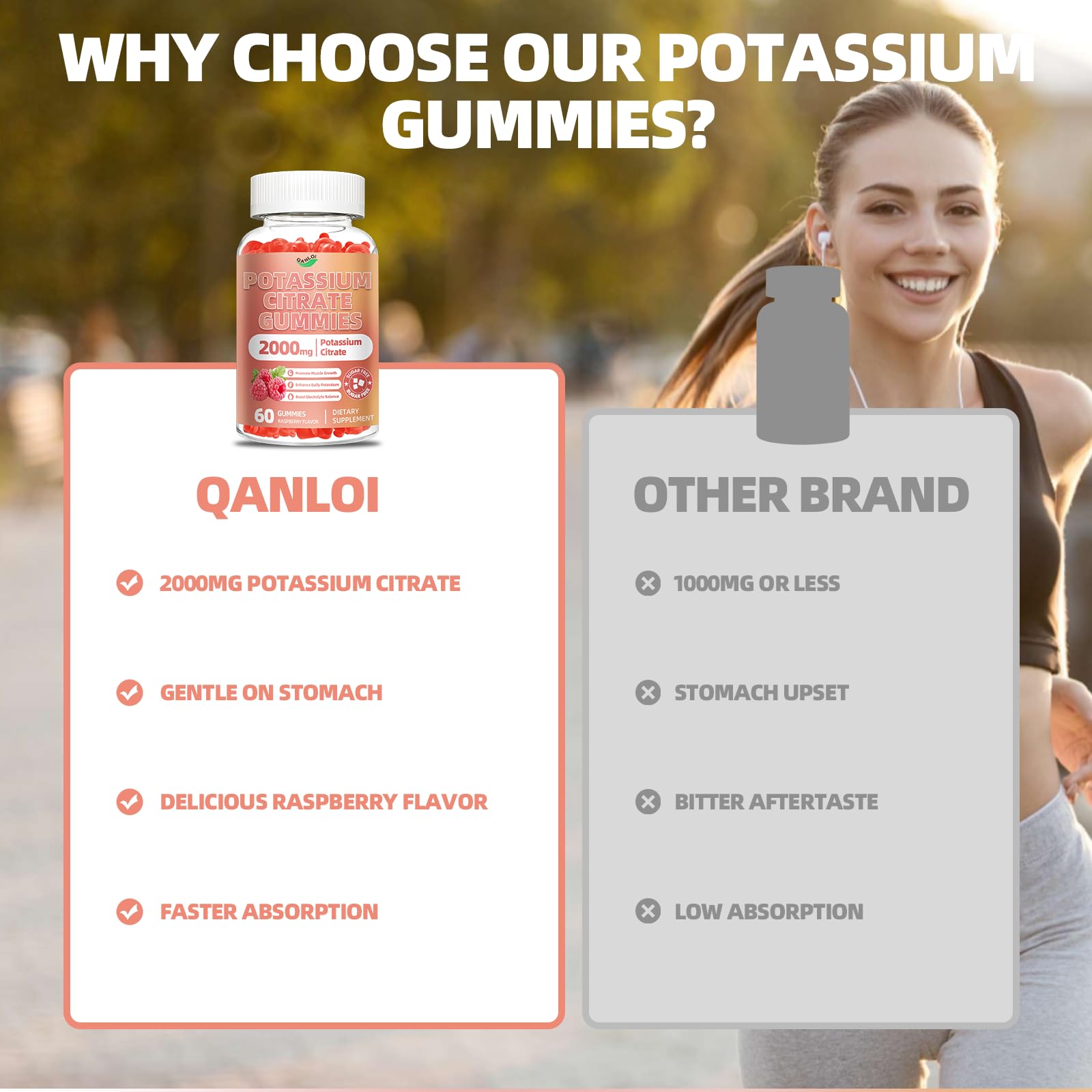 QANLOI Raspberry-flavored gummies emphasize real fruit taste.