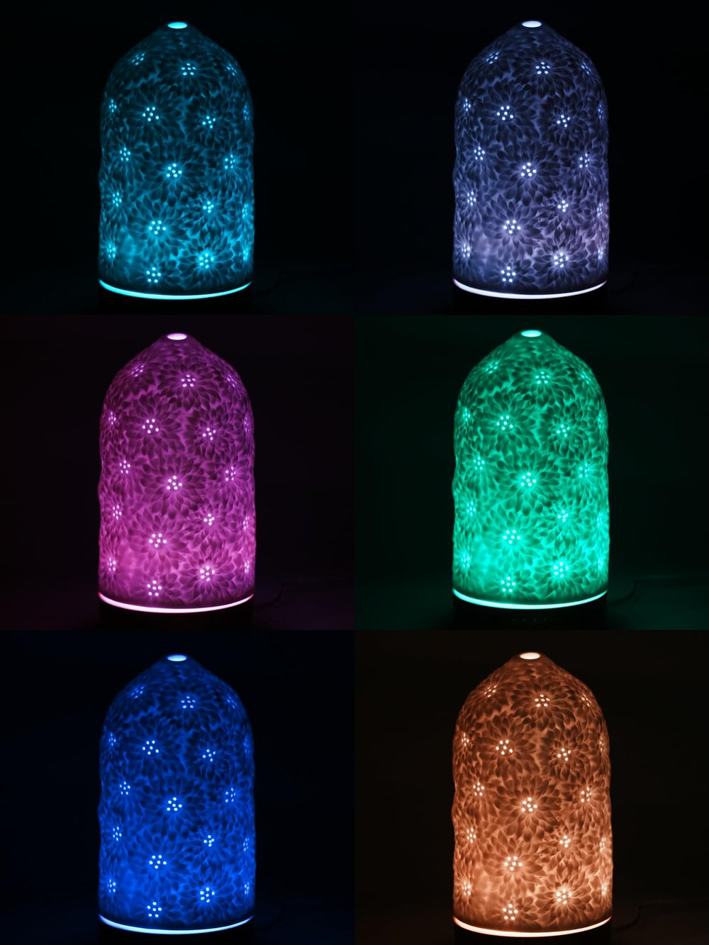 QCYBDGLOV Sunflower ceramic diffuser top view with removable dish for easy cleaning.