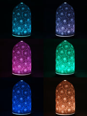 QCYBDGLOV Sunflower ceramic diffuser top view with removable dish for easy cleaning.