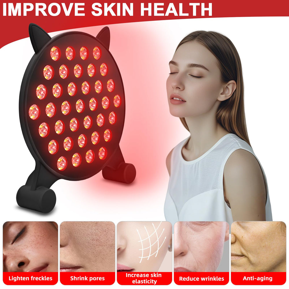 QEMAUUA Cat-Face Red Light Lamp packaging highlights contents and gift readiness