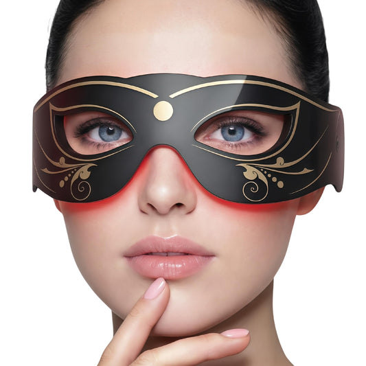 QFLQFL EY-20R mask front view for gentle red light therapy at home to ease eye fatigue.