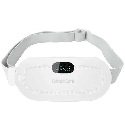 QhoulCore heated waist belt front view shows slim design and targeted warmth.