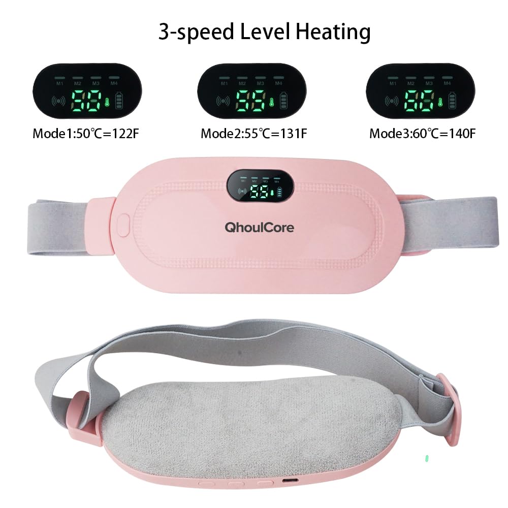 QhoulCore vibration modes illustrate four massage patterns for muscle relief.