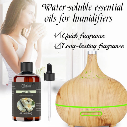Qiapu peppermint essential oil in diffuser setup for relaxing atmosphere.