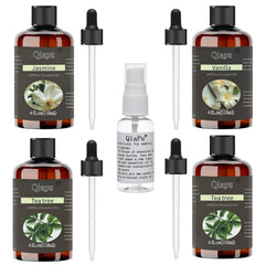 Qiapu peppermint essential oil bottle close-up for diffuser calming aroma.