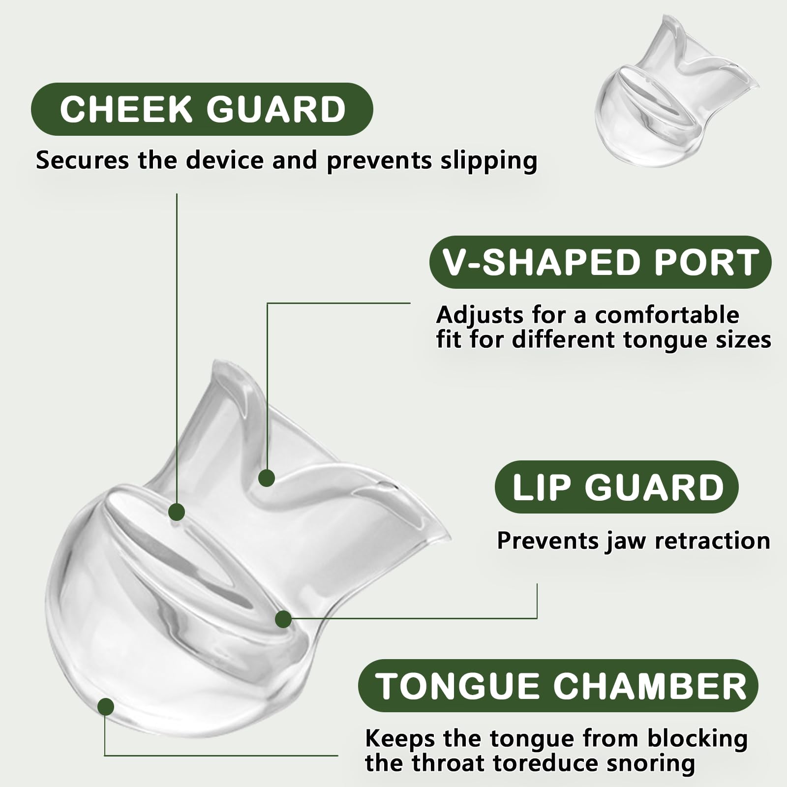 Qidoor tongue stopper in soft silicone for comfortable all-night wear