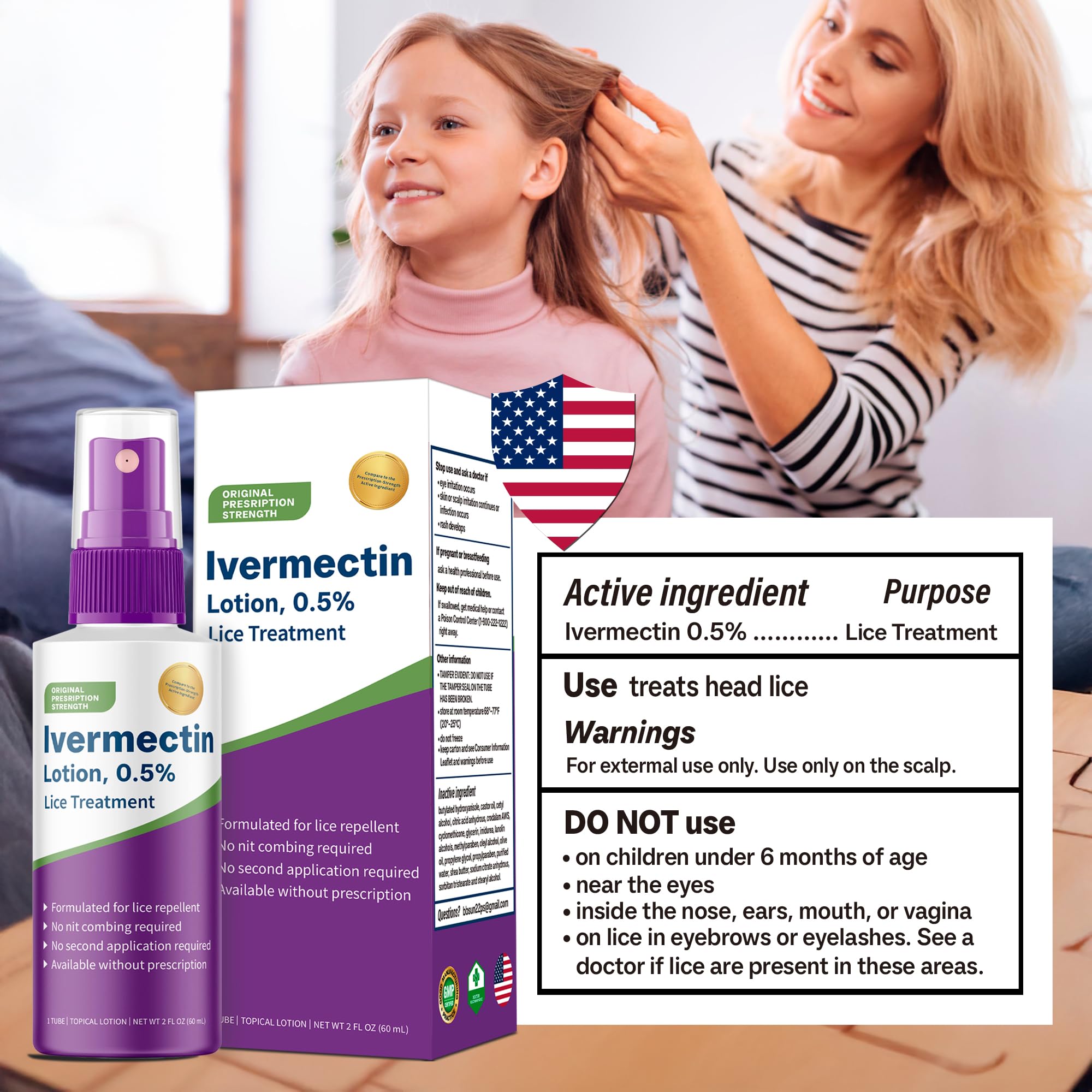 QIFEISHANKA Ivermectin Lotion after-use hair feels refreshed.
