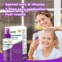 QIFEISHANKA Ivermectin Lotion applied evenly to dry hair.