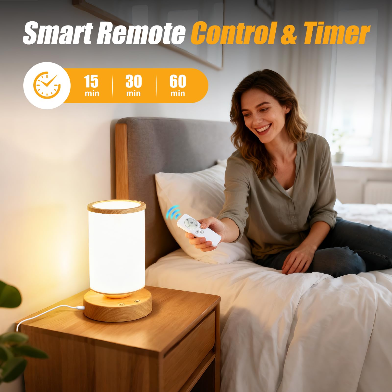 Qiuxunies lamp timer settings for 15, 30, or 60 minutes