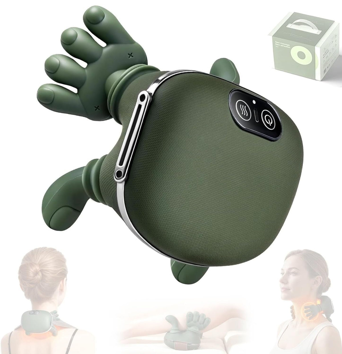 Qiwadu 4D neck and shoulder massager with heat delivering deep relief on the go.