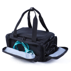 Qixotrz CPAP travel bag sturdy handle and adjustable strap for easy carrying.