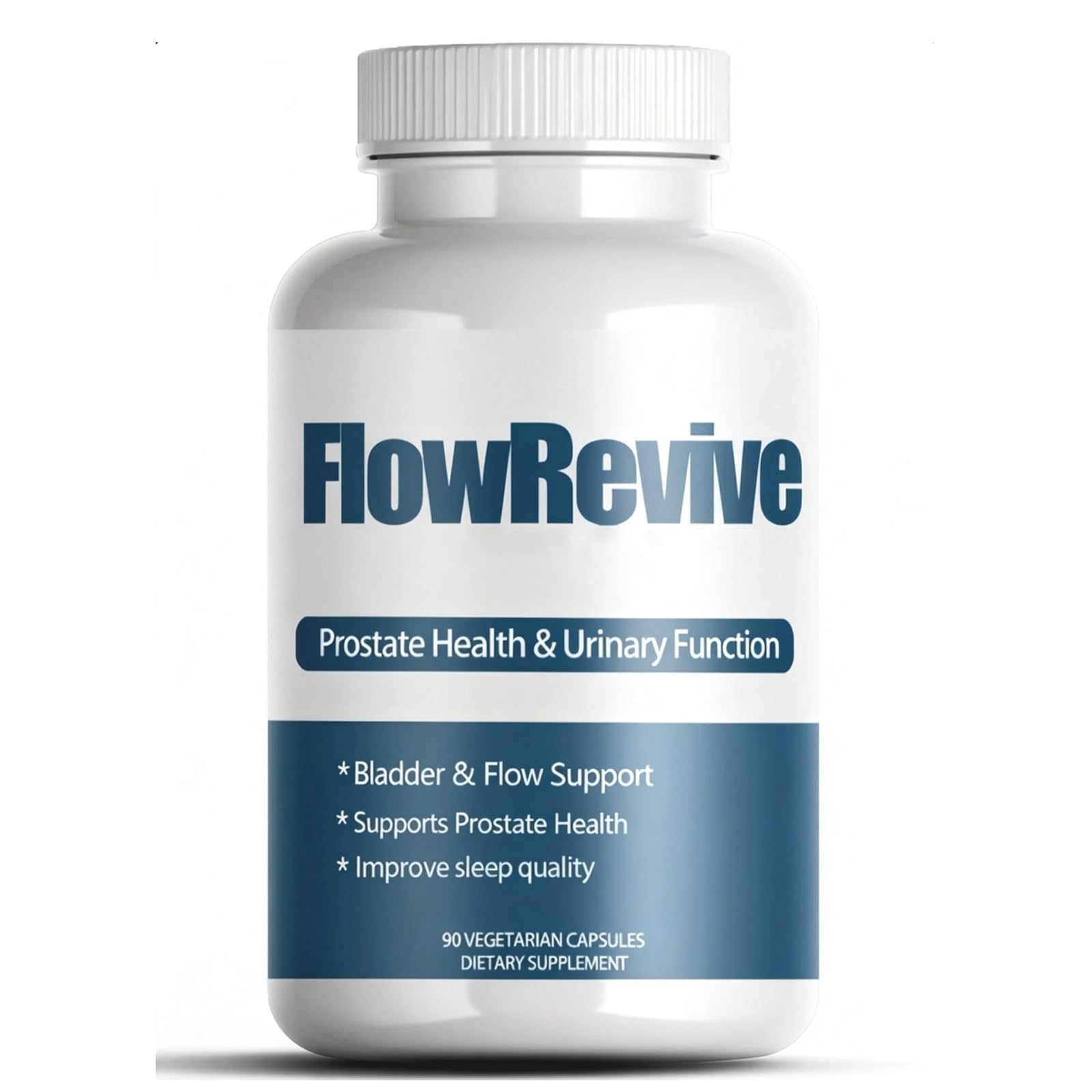 Qoenba Flow Revive prostate support bottle for daily capsule routine and vitality.