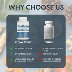 Qoenba Flow Revive saw palmetto ingredient visual for targeted support.