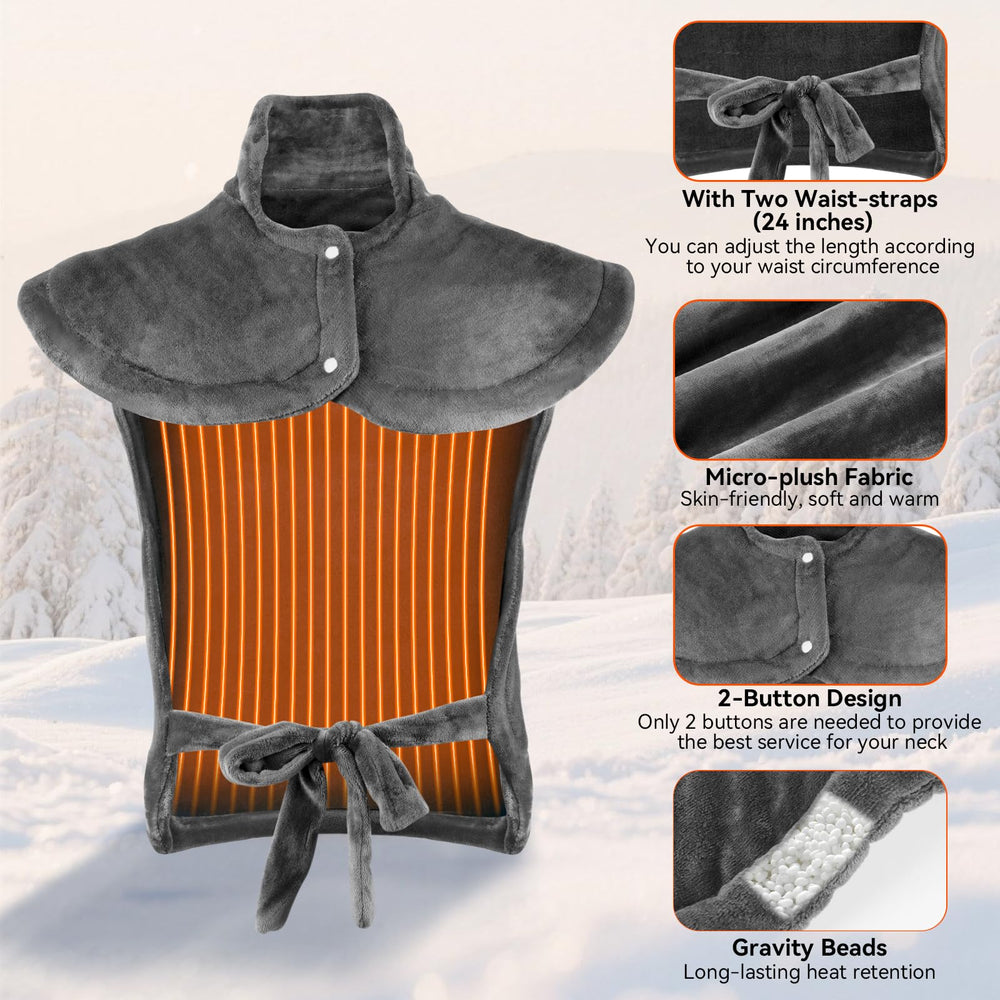 Qoosea pad distributes heat evenly across back and neck for comfortable relief