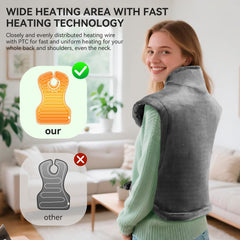 Qoosea heating pad soft flannel cover for skin-friendly comfort and easy care