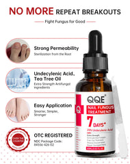 Applying 2–3 drops of QQE on a damaged nail.