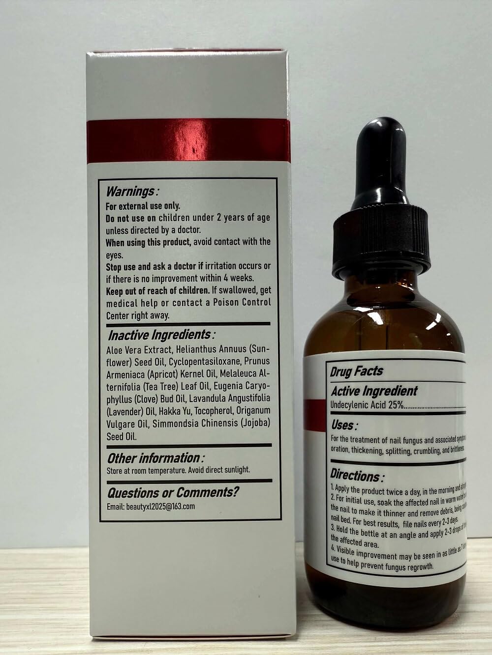 QQE packaging box with natural ingredients.