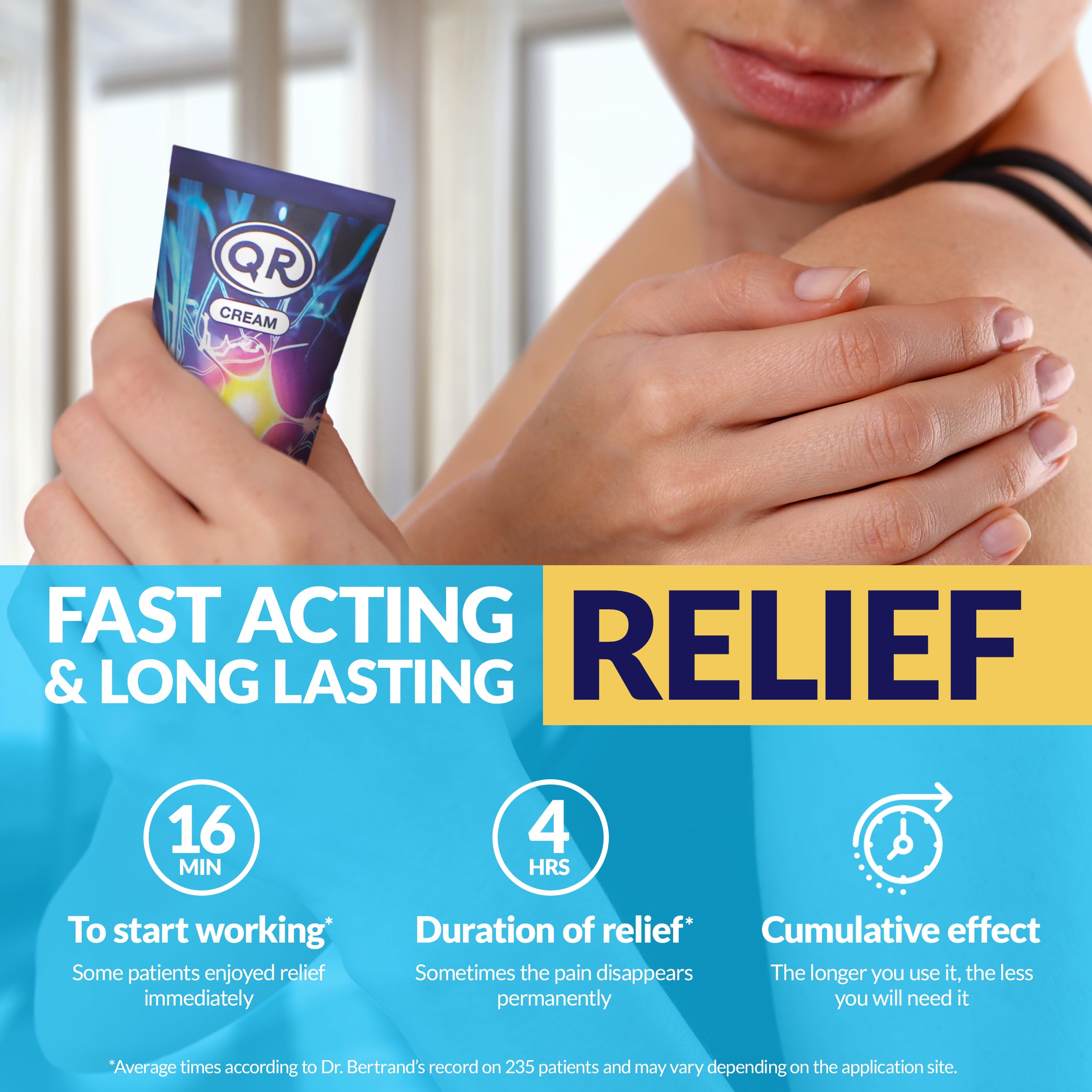 QR Cream cooling menthol effect visible during application