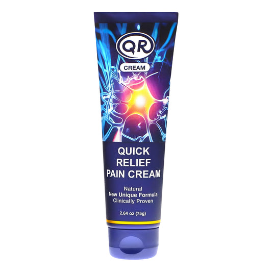 QR Cream bottle front label showing fast-acting relief