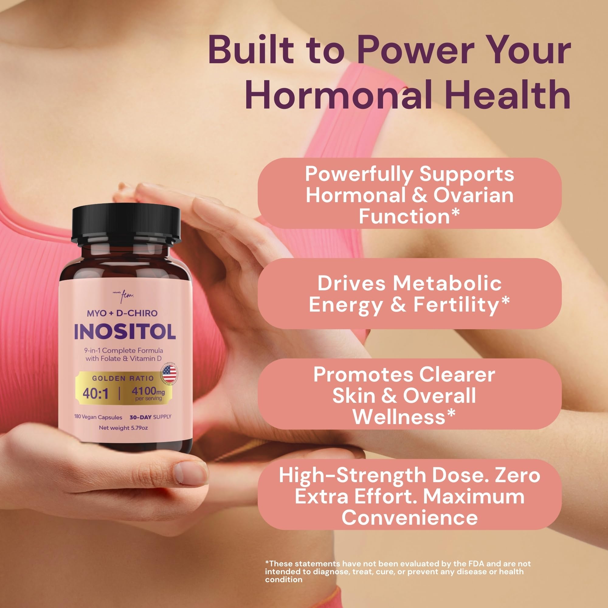 QSTA capsules display vegan formula designed for daily energy and well-being