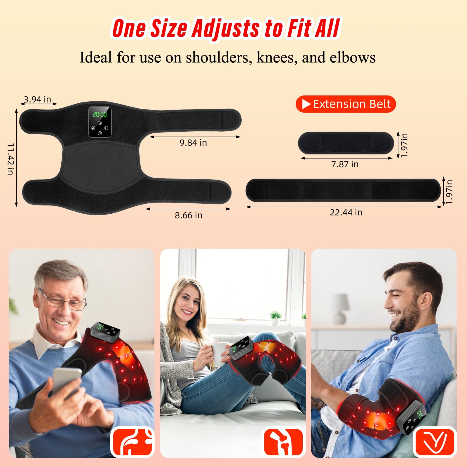 Qtyspdct knee brace highlights light coverage across the skin for soothing sessions.