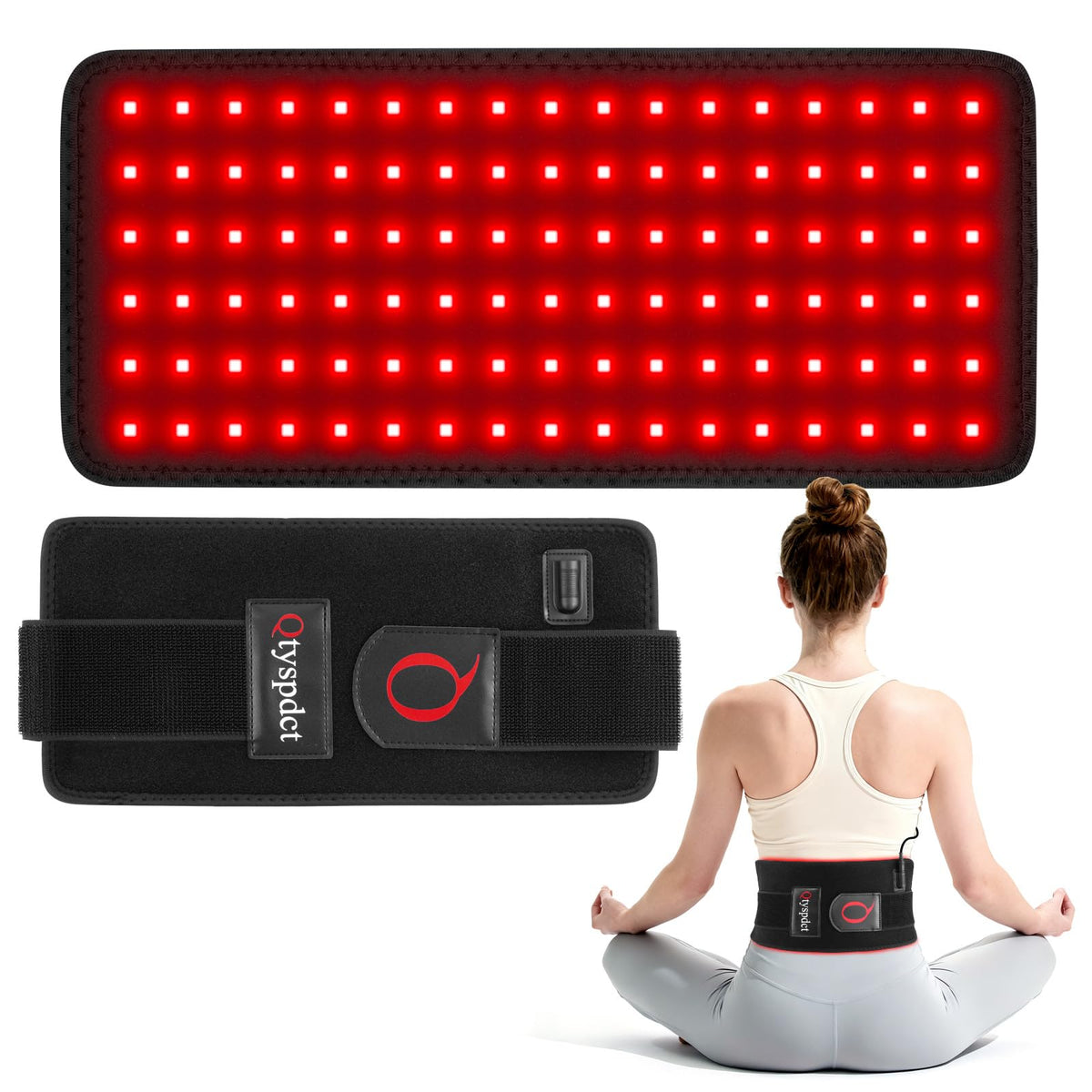 Qtyspdct red light therapy pad front view for full-body relaxation