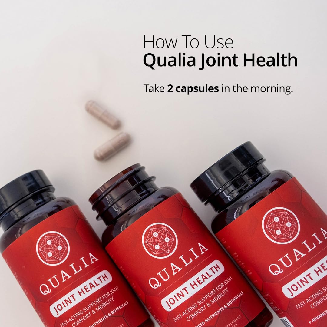 Qualia Joint Health lab-testing seal on packaging indicating quality assurance.