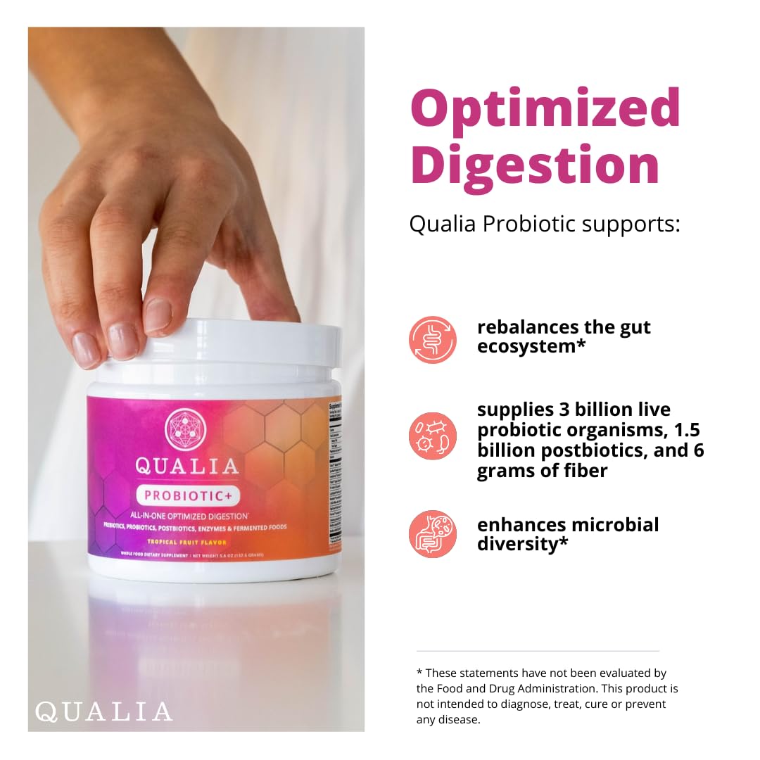 Qualia Probiotic imagery hints at fermented foods and postbiotics