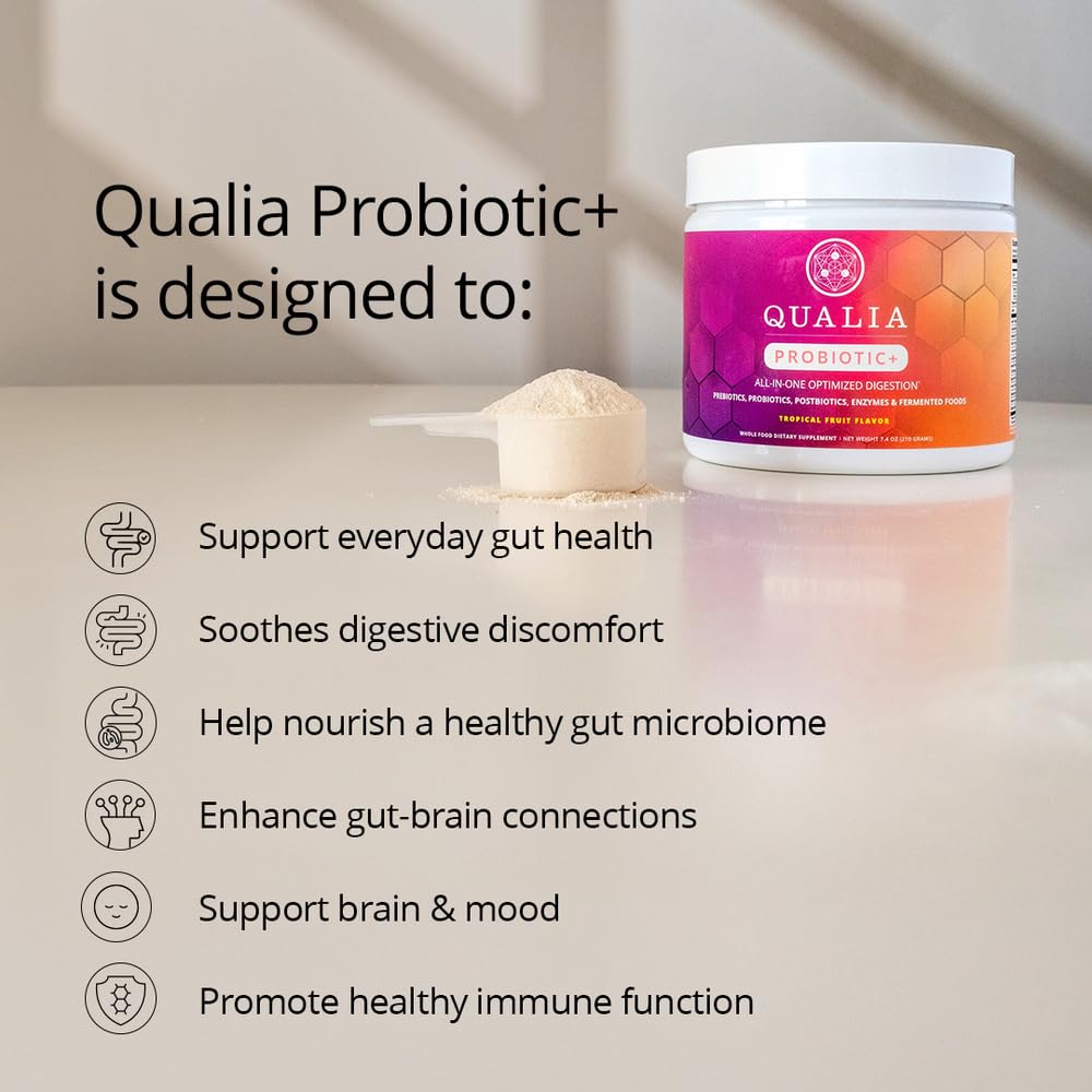 Closeup of Qualia Probiotic label highlights ethical sourcing