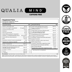 Qualia Mind caffeine free on a neat desk workspace for steady focus