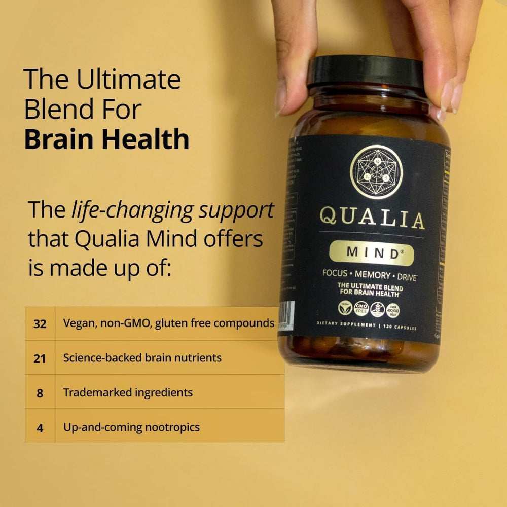 Qualia Mind professional desk setting suggests daily productivity and mental clarity
