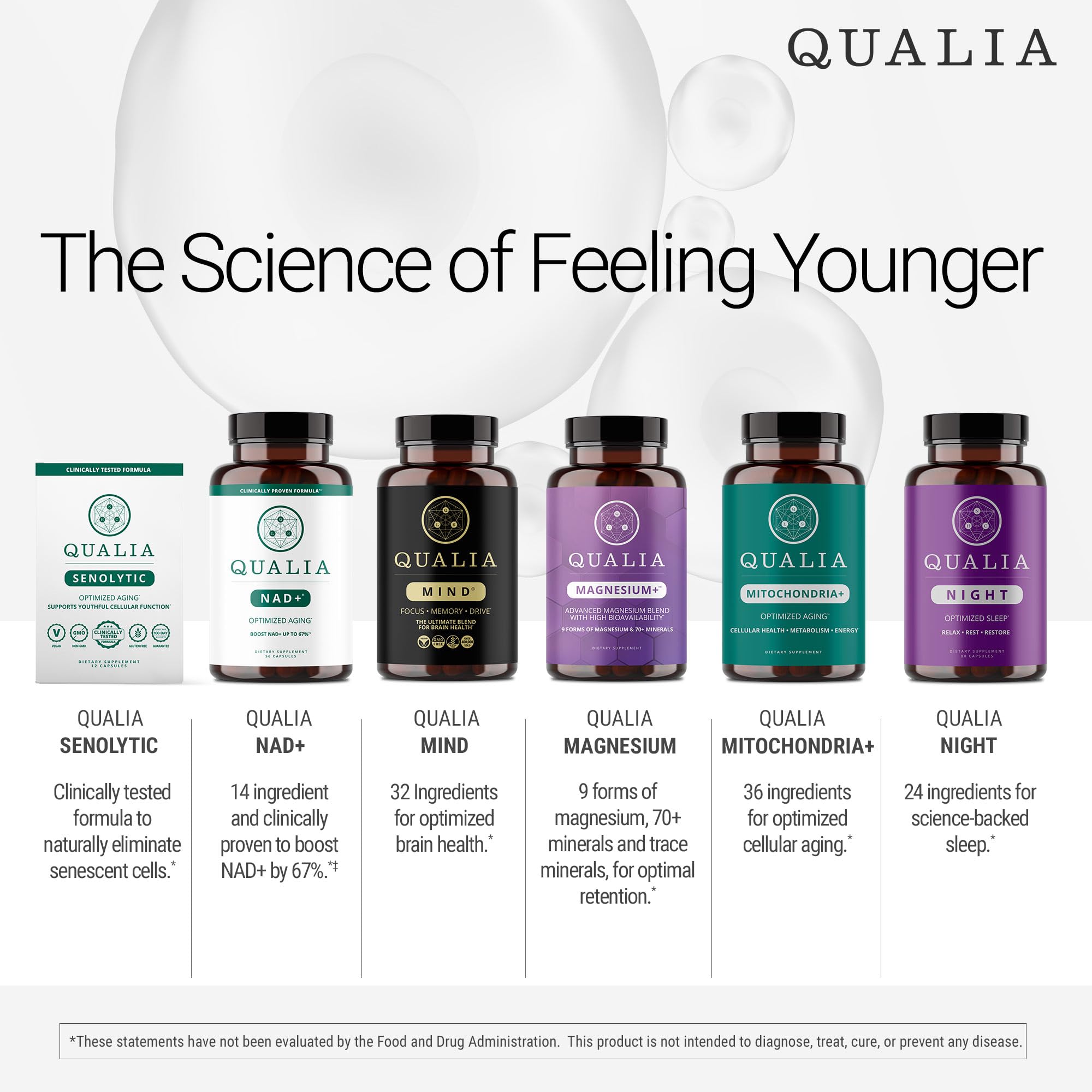 User holding Qualia Mitochondria+ bottle for on-the-go vitality.
