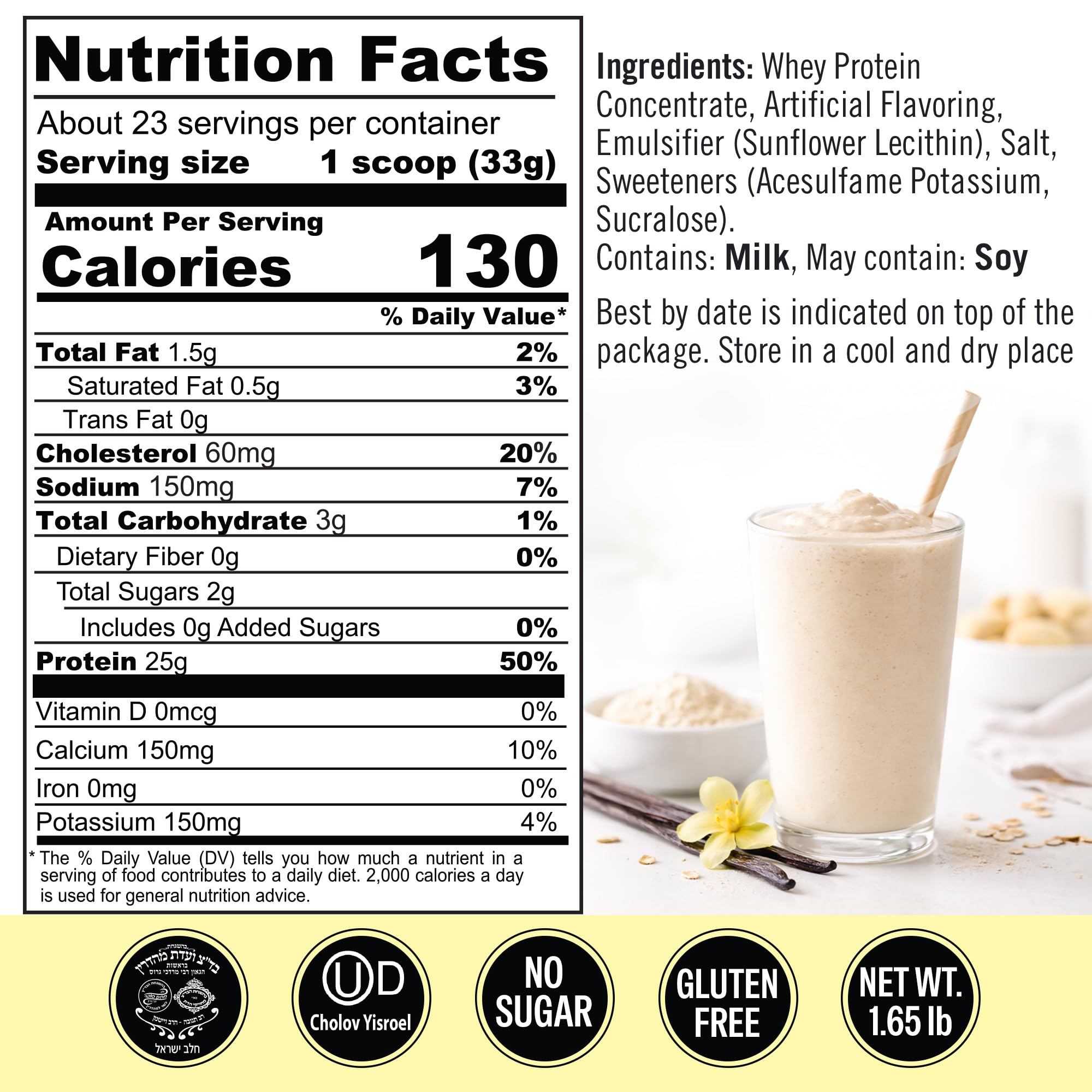 Qualify French Vanilla protein shaker with creamy shake preparation