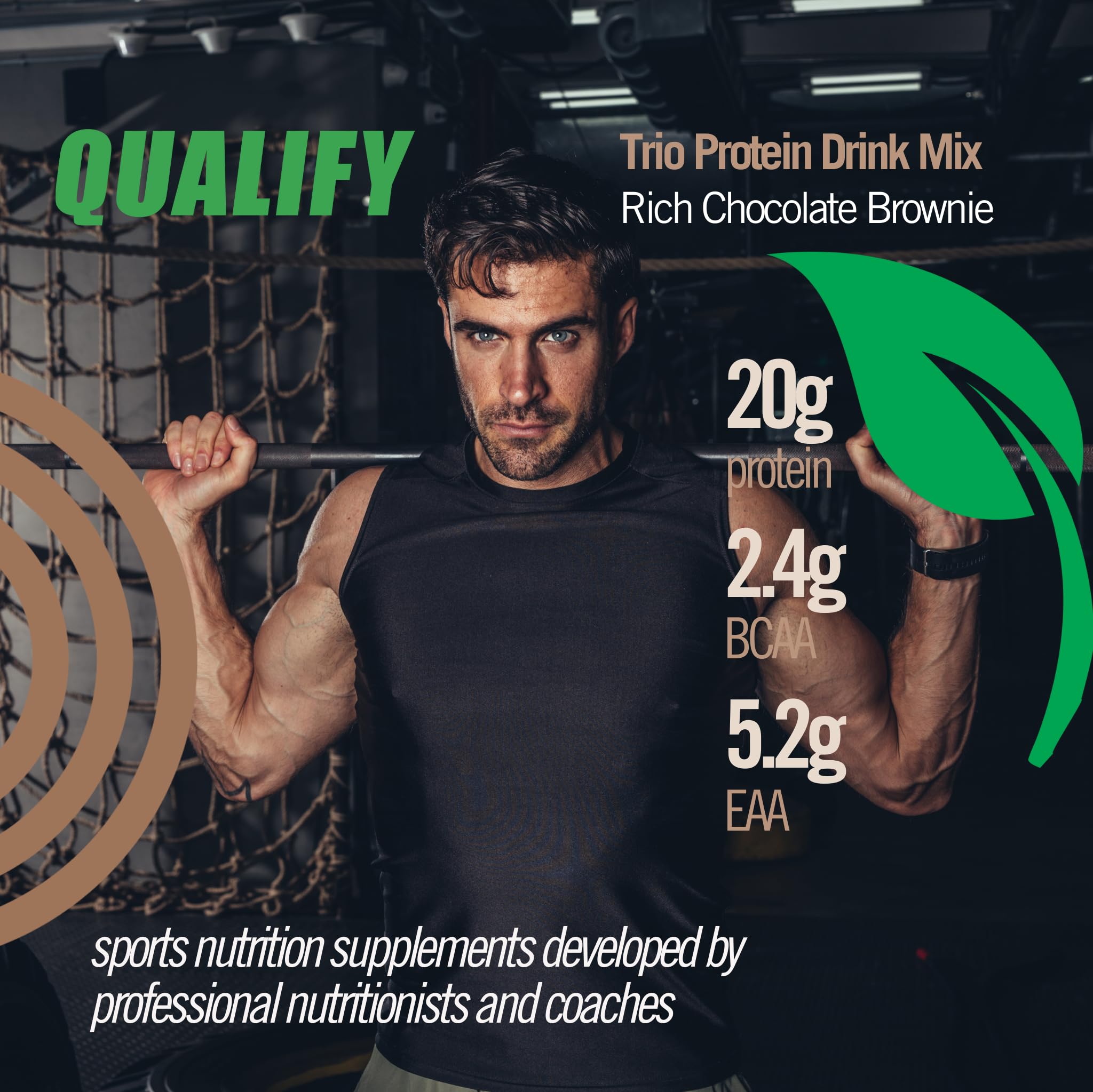Qualify plant protein shake glass showcases a creamy post-workout option.