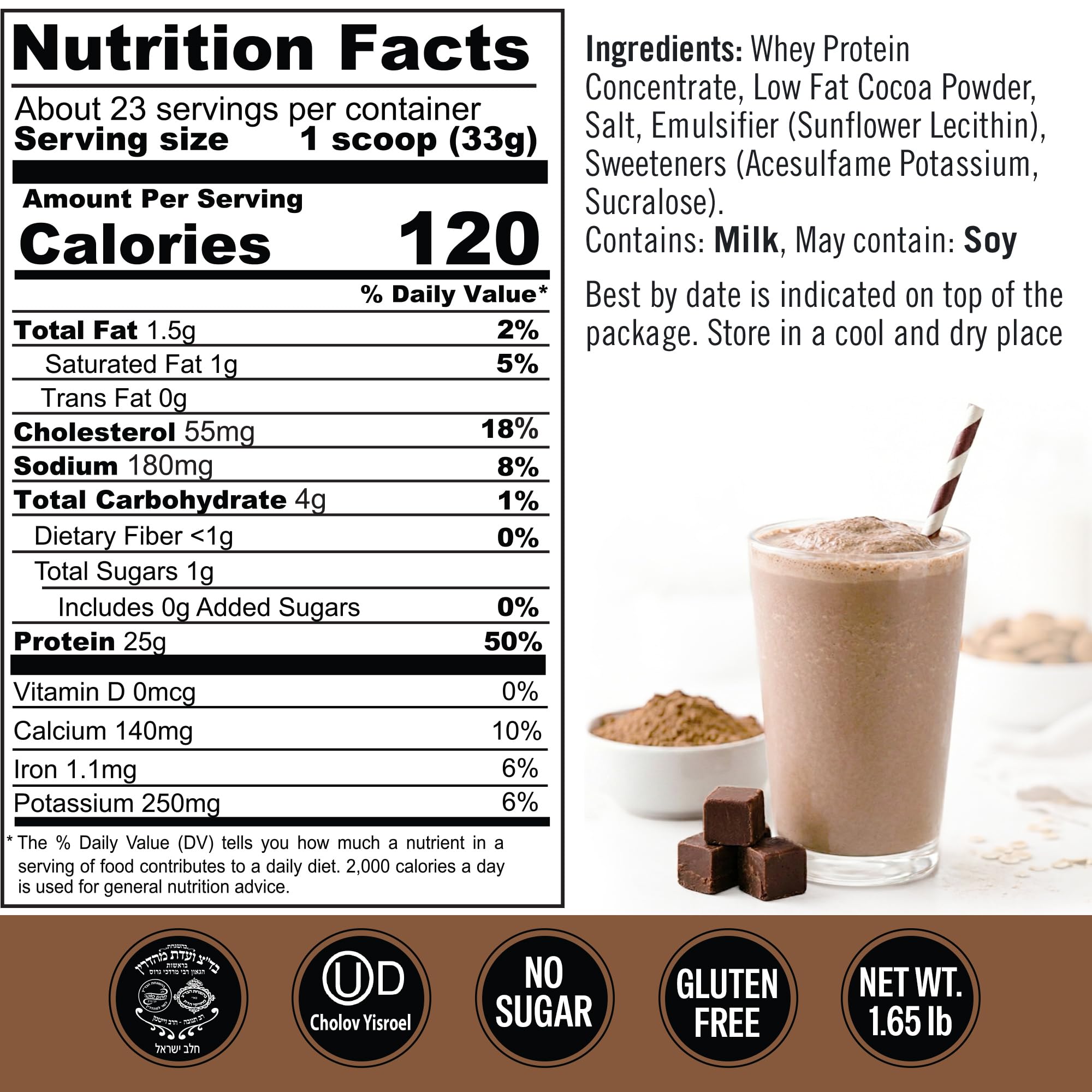 Qualify post-workout recovery setup featuring chocolate protein powder