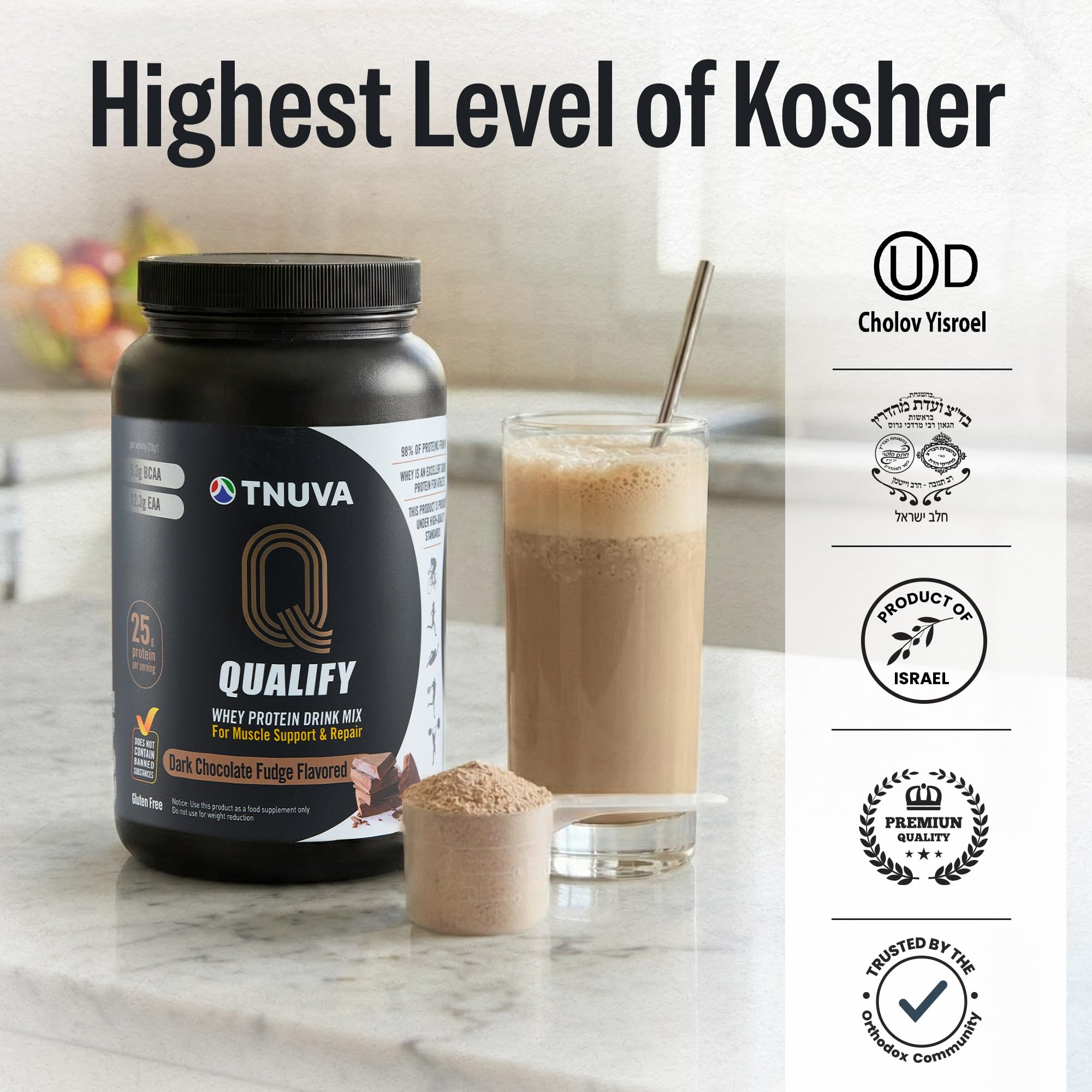 Qualify dark chocolate flavor blends smoothly into smoothies and drinks